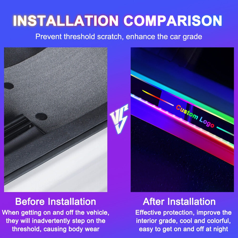 Premium Custom Vehicle Door Sill Personalised Name Engraving Pedal Light